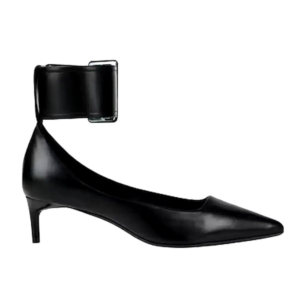 Max Mara Women's Black Pree Kitten Heel Leather Pumps Size 37.5 NWOT/box